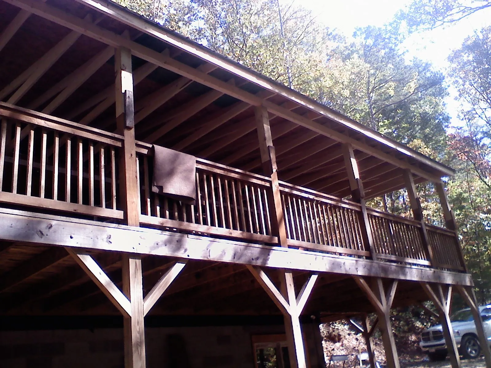 Timber framing under a new elevated porch and deck — Roof Leak Repair in Bechtelsville by Roofing Brothers